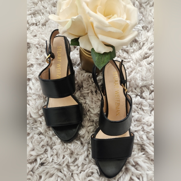 Stuart Weitzman Ono Leather Platform Sandal 6.5 - Picture 1 of 10